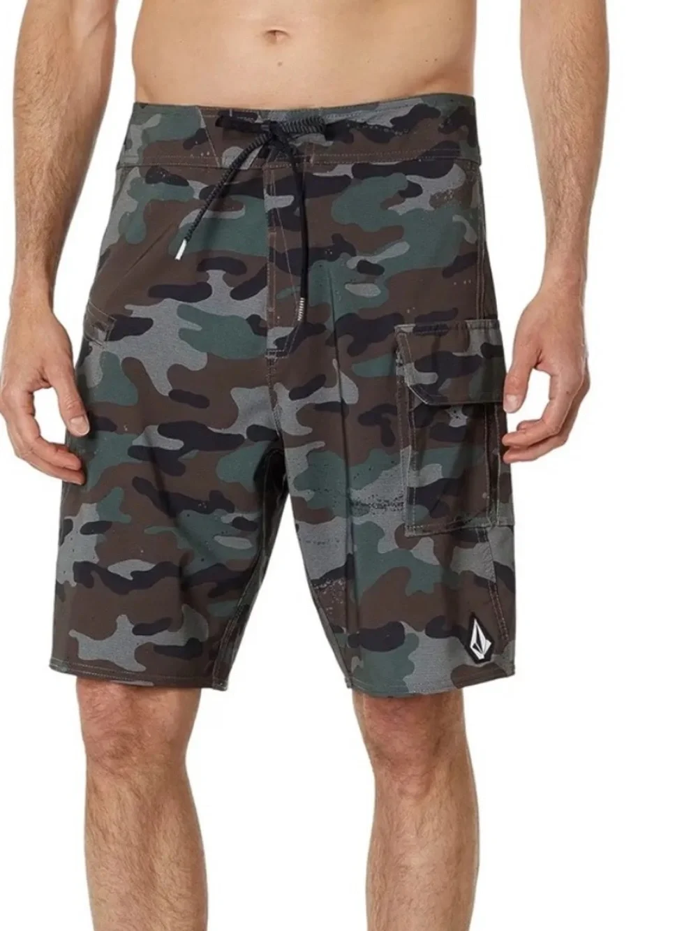 Volcom 28 Board Shorts Camo in Army Green Combo Boardshorts 20” length NWT